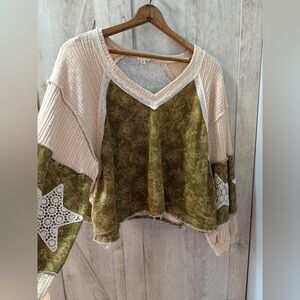 POL • Oversized Boho Batwing Top • Size S (Fits Up to L/XL)